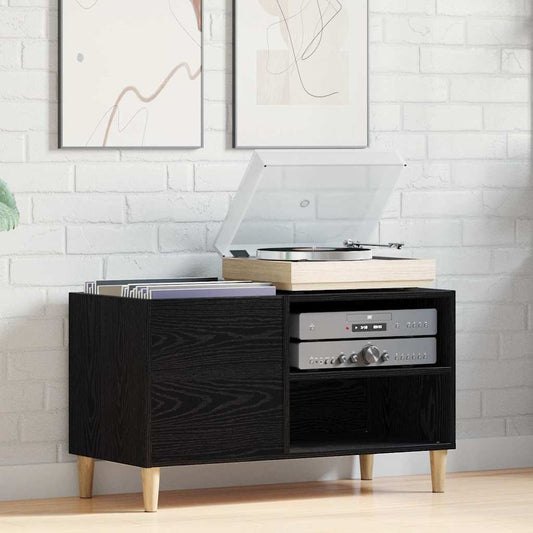 Mobile porta vinili Rovere nero 84,5 x 38 x 48 cm | homemem39