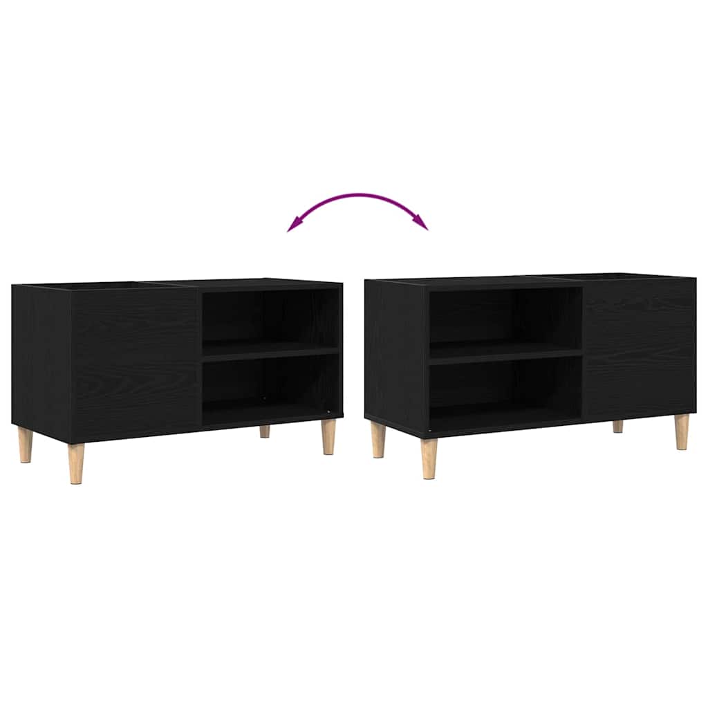 Mobile porta vinili Rovere nero 84,5 x 38 x 48 cm | homemem39