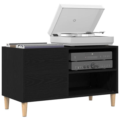 Mobile porta vinili Rovere nero 84,5 x 38 x 48 cm