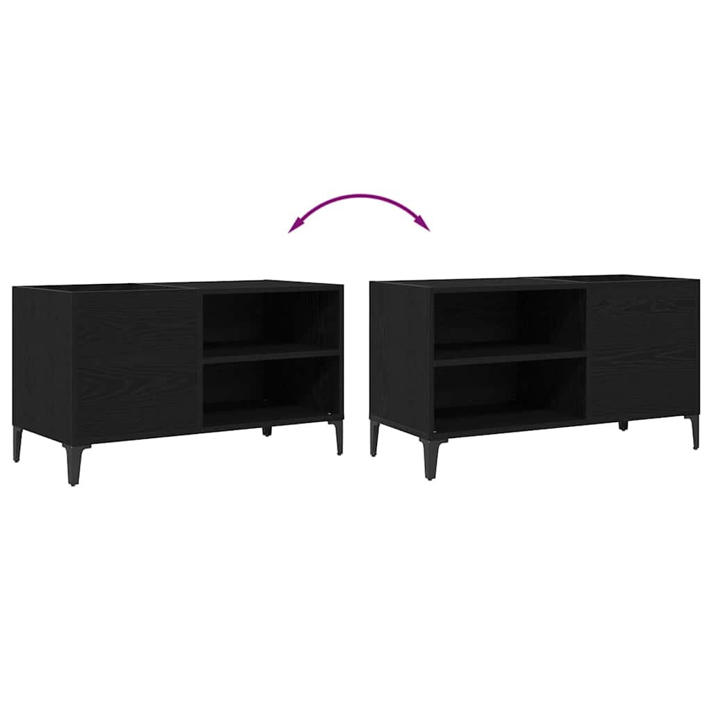 Mobile porta vinili Rovere Nero 84,5 x 38 x 48 cm