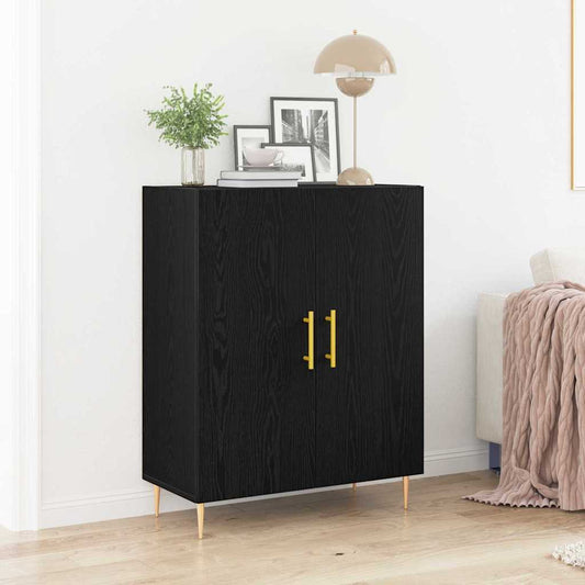 Credenza Rovere Nero 69,5 x 34 x 90 cm Legno multistrato