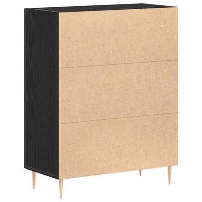 Credenza Rovere Nero 69,5 x 34 x 90 cm Legno multistrato