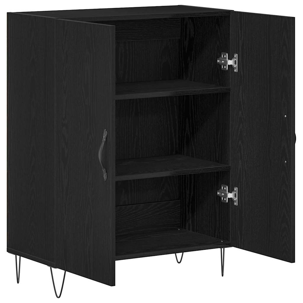 Credenza Rovere Nero 69,5 x 34 x 90 cm Legno multistrato