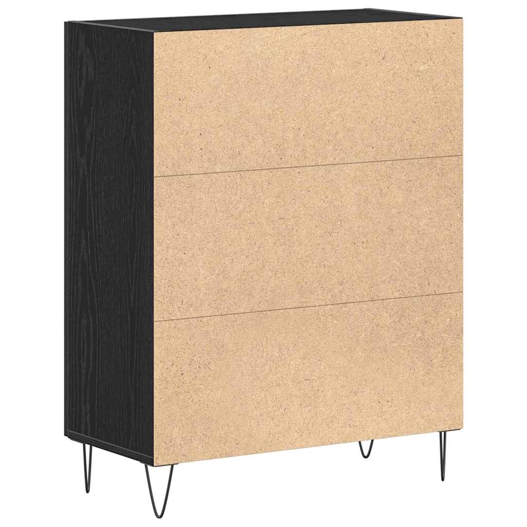 Credenza Rovere Nero 69,5 x 34 x 90 cm Legno multistrato
