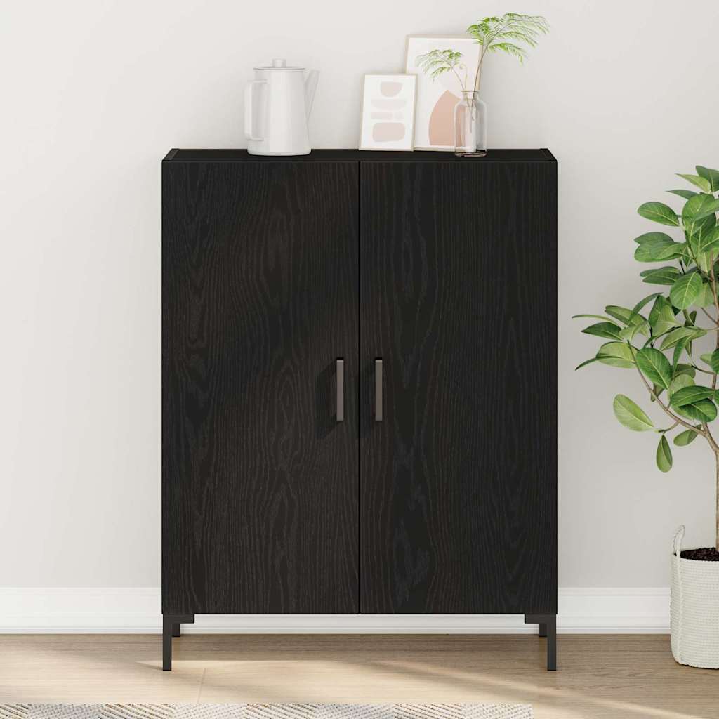 Credenza Rovere Nero 69,5 x 34 x 90 cm Legno multistrato