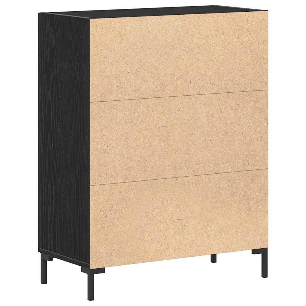 Credenza Rovere Nero 69,5 x 34 x 90 cm Legno multistrato