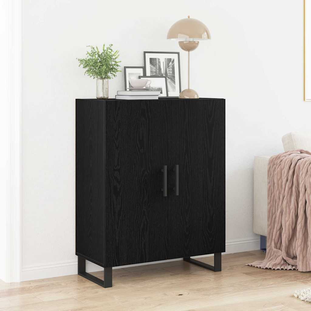 Credenza Rovere Nero 69,5 x 34 x 90 cm Legno multistrato