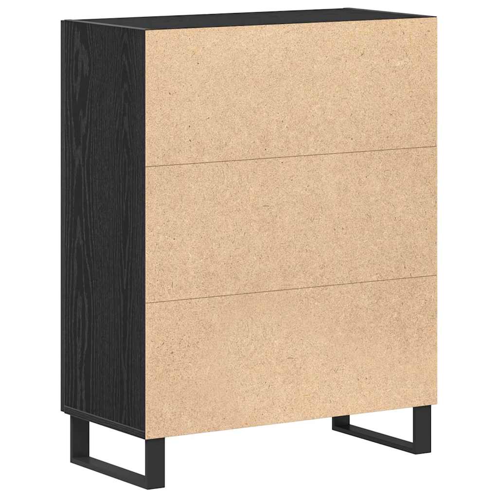 Credenza Rovere Nero 69,5 x 34 x 90 cm Legno multistrato