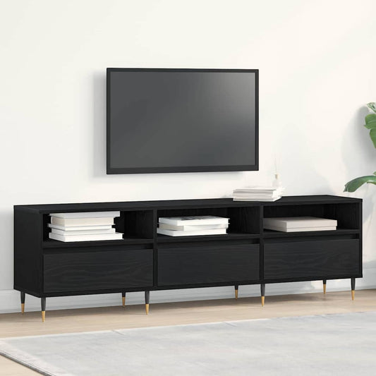 Mobile TV Rovere Nero 150 x 30 x 44,5 cm Legno multistrato