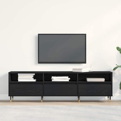 Mobile TV Rovere Nero 150 x 30 x 44,5 cm Legno multistrato