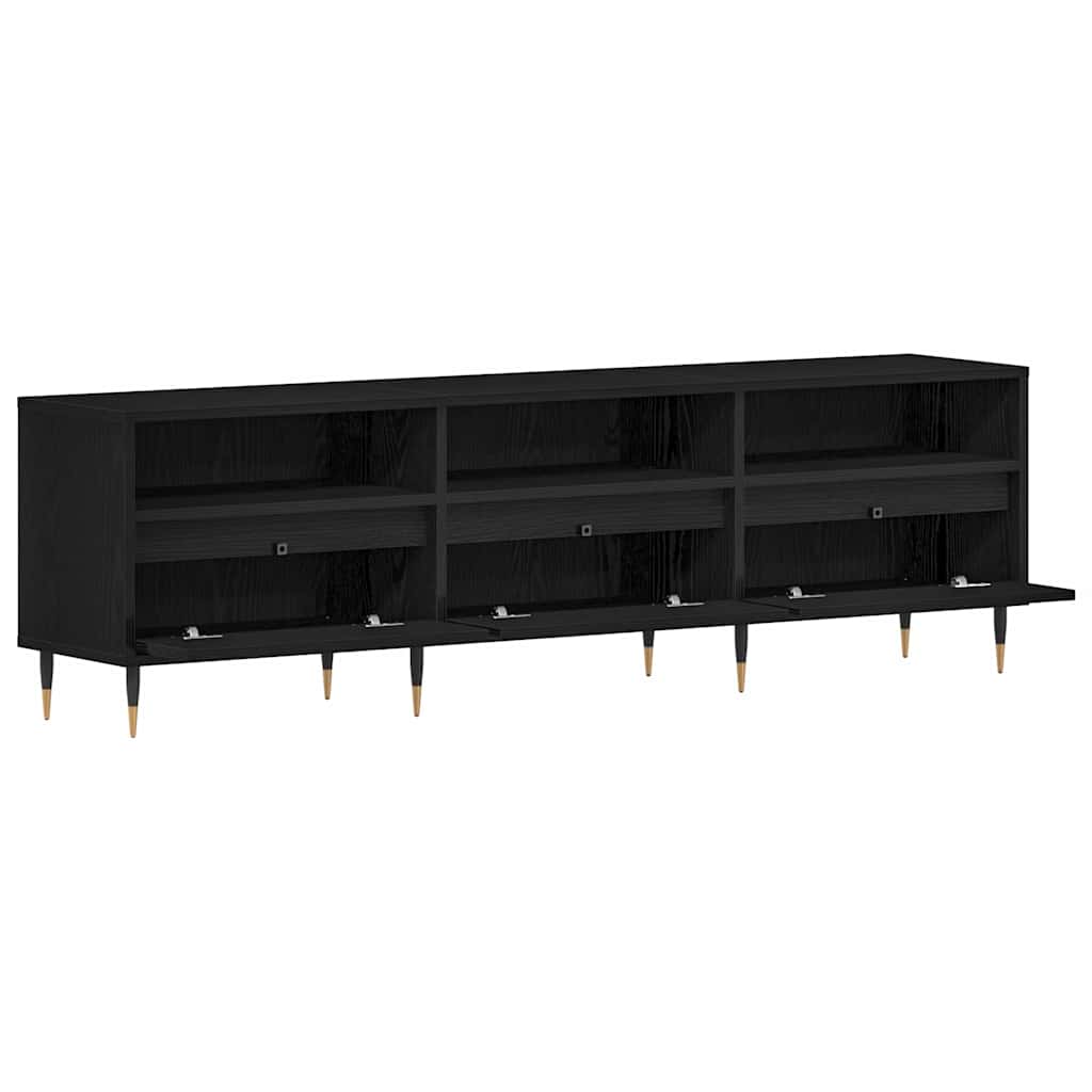 Mobile TV Rovere Nero 150 x 30 x 44,5 cm Legno multistrato