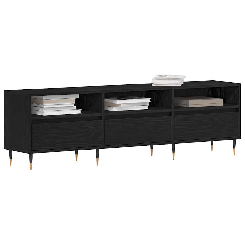 Mobile TV Rovere Nero 150 x 30 x 44,5 cm Legno multistrato