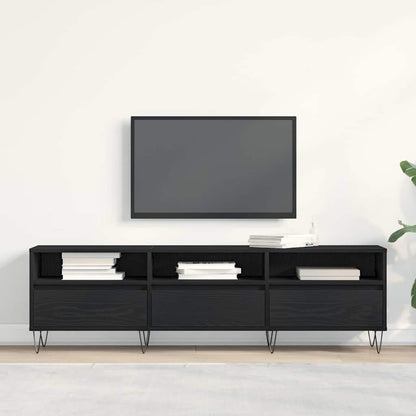 Mobile TV Rovere Nero 150 x 30 x 44,5 cm Legno multistrato