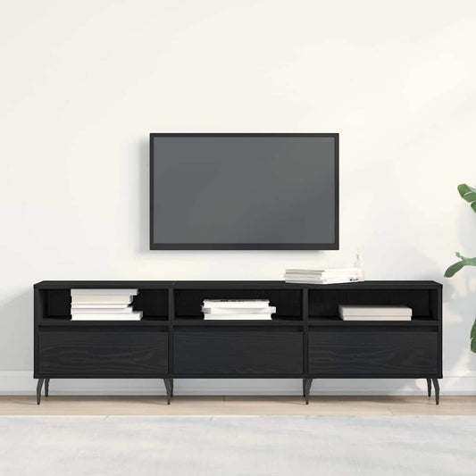 Mobile TV Rovere Nero 150 x 30 x 44,5 cm Legno multistrato