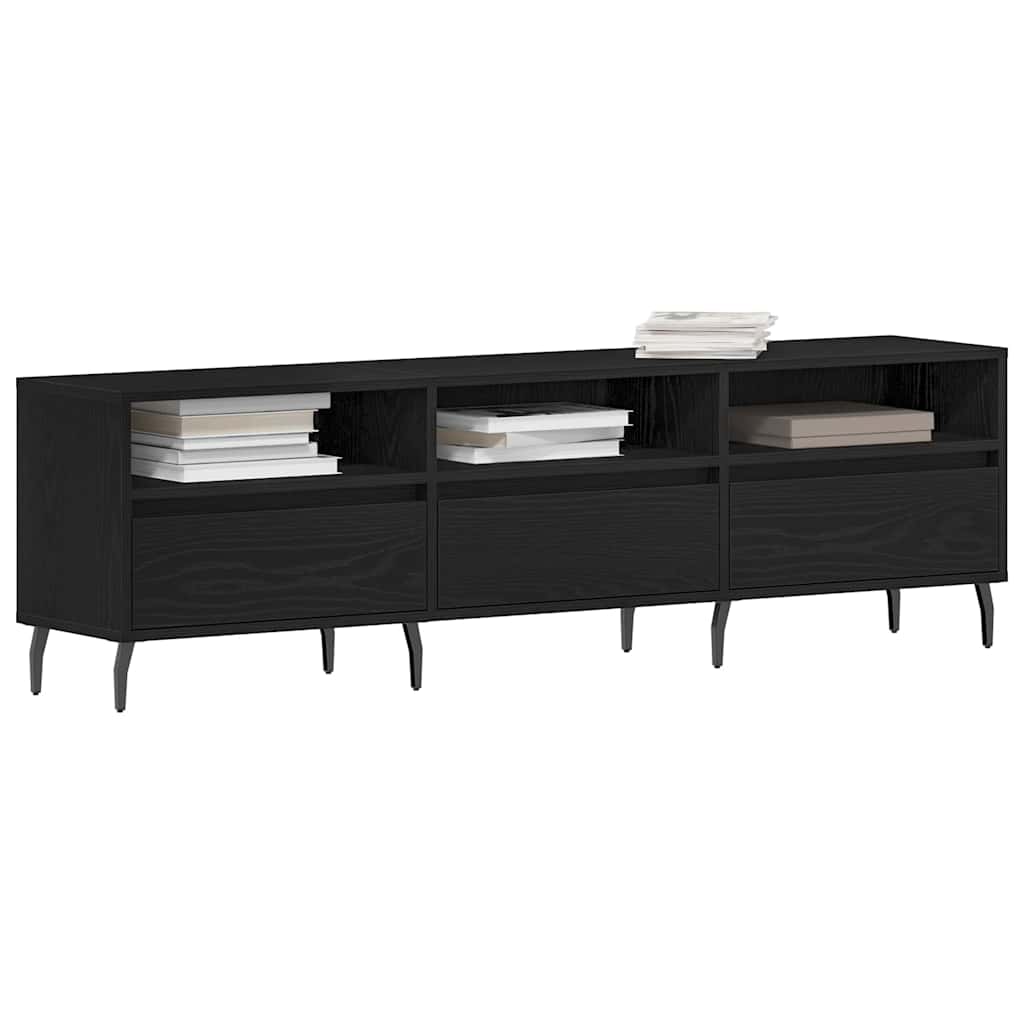 Mobile TV Rovere Nero 150 x 30 x 44,5 cm Legno multistrato
