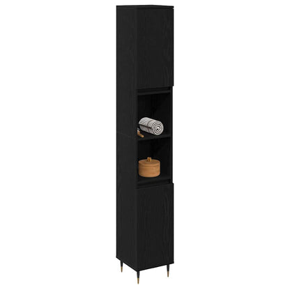 Mobile da Bagno Rovere Nero 30 x 30 x 190 cm | homemem39