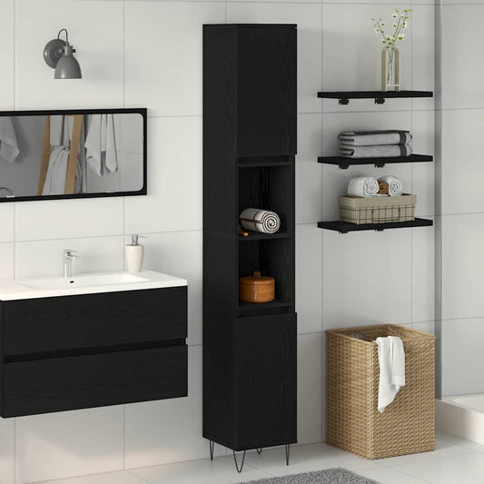 Mobile da Bagno Rovere Nero 30 x 30 x 190 cm | homemem39