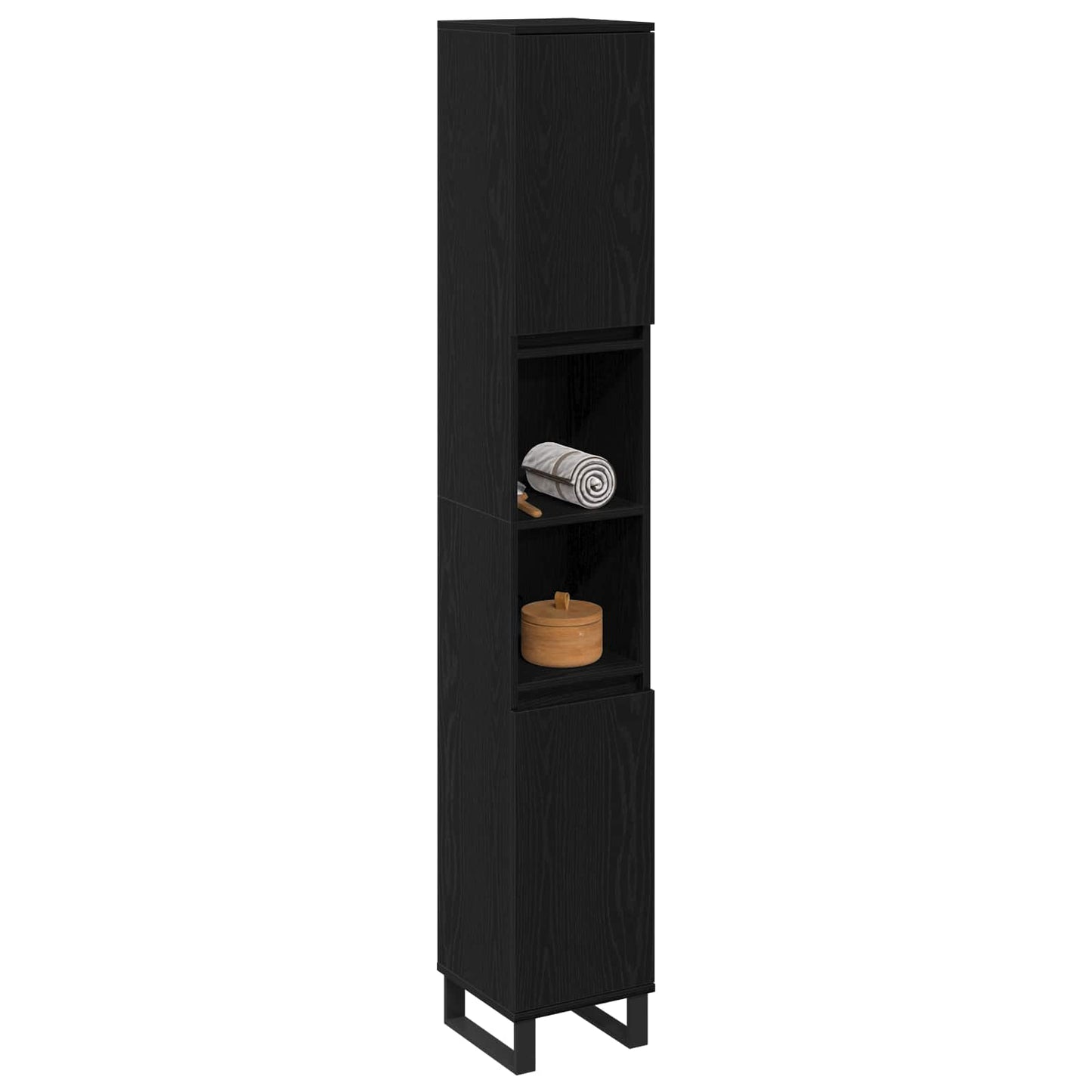 Mobile da Bagno Rovere Nero 30 x 30 x 190 cm | homemem39