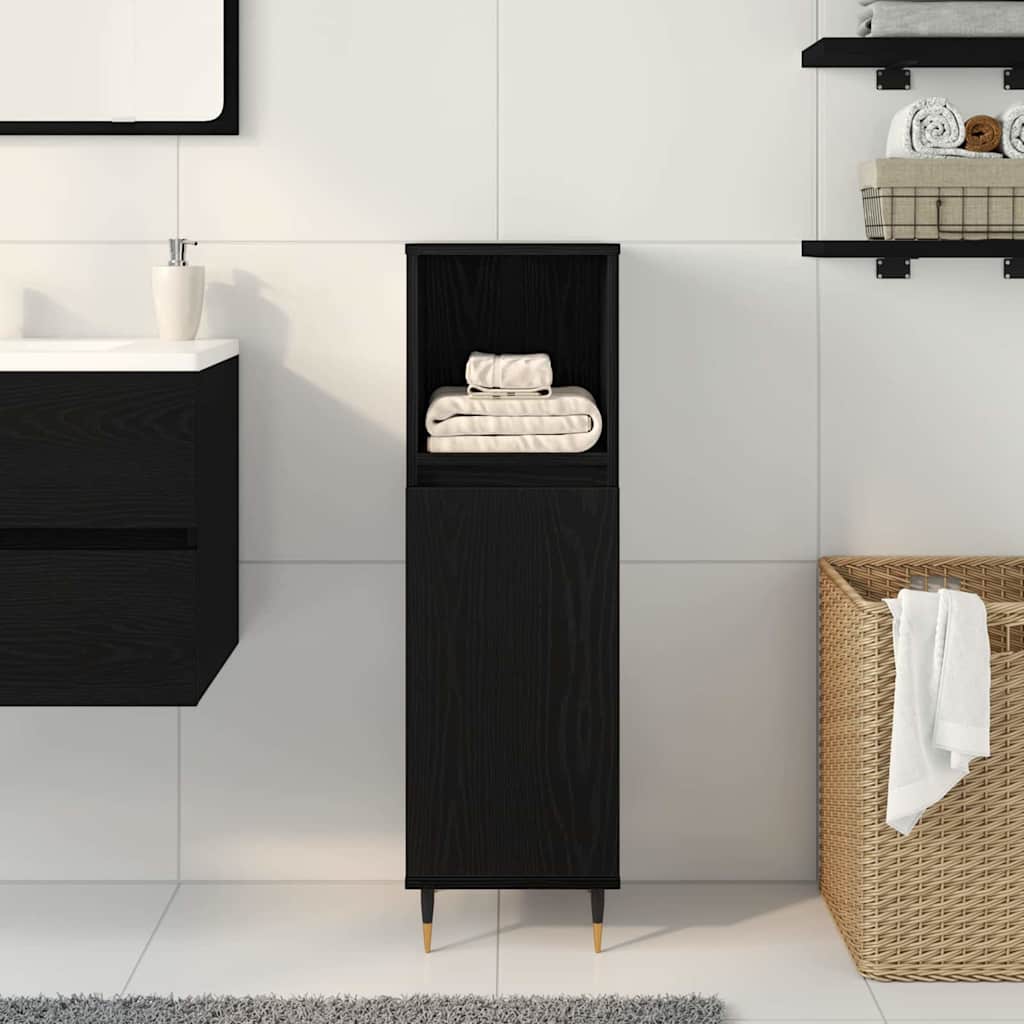 Mobile da Bagno Rovere Nero 30 x 30 x 100 cm | homemem39