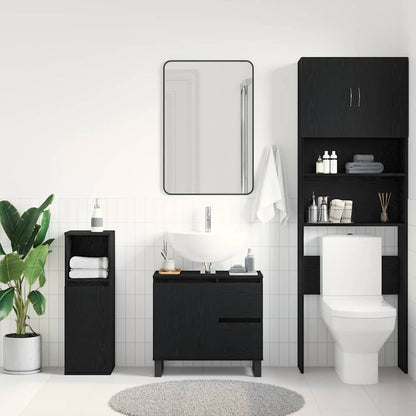 Armadio per Lavabo da Bagno Rovere Nero 65 x 33 x 60 cm | homemem39