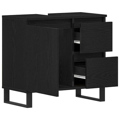 Armadio per Lavabo da Bagno Rovere Nero 65 x 33 x 60 cm | homemem39