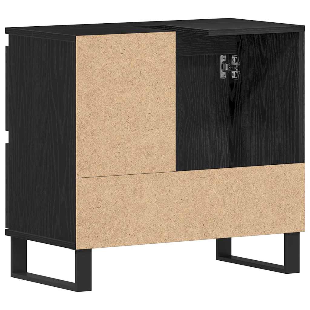 Armadio per Lavabo da Bagno Rovere Nero 65 x 33 x 60 cm | homemem39
