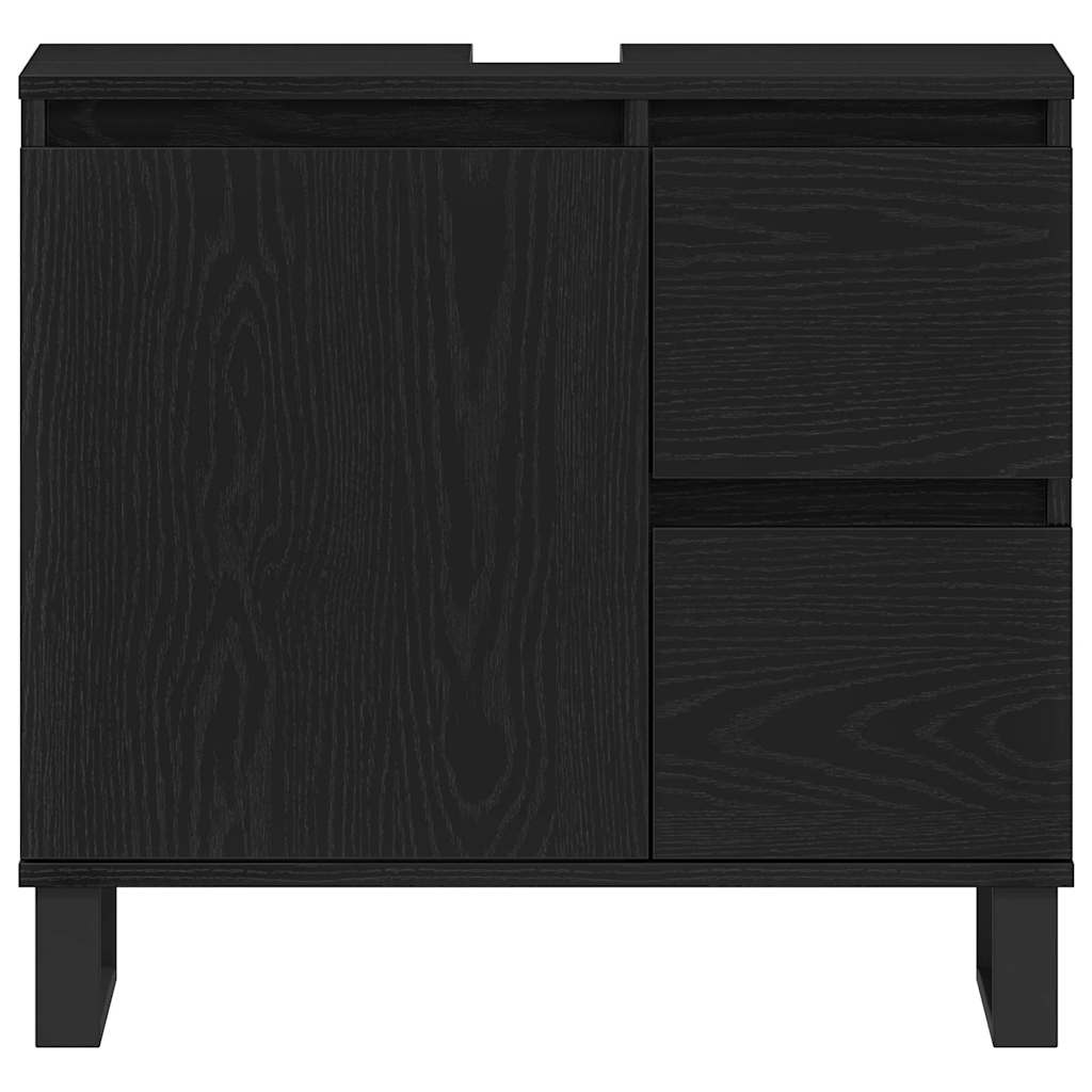 Armadio per Lavabo da Bagno Rovere Nero 65 x 33 x 60 cm | homemem39