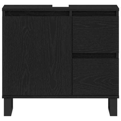 Armadio per Lavabo da Bagno Rovere Nero 65 x 33 x 60 cm | homemem39
