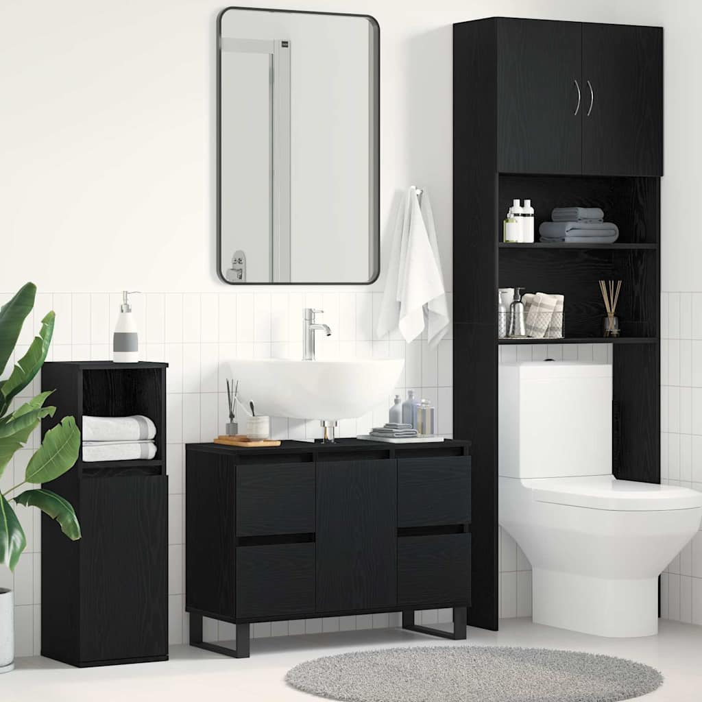 Mobile da Bagno Rovere Nero 80 x 33 x 60 cm | homemem39