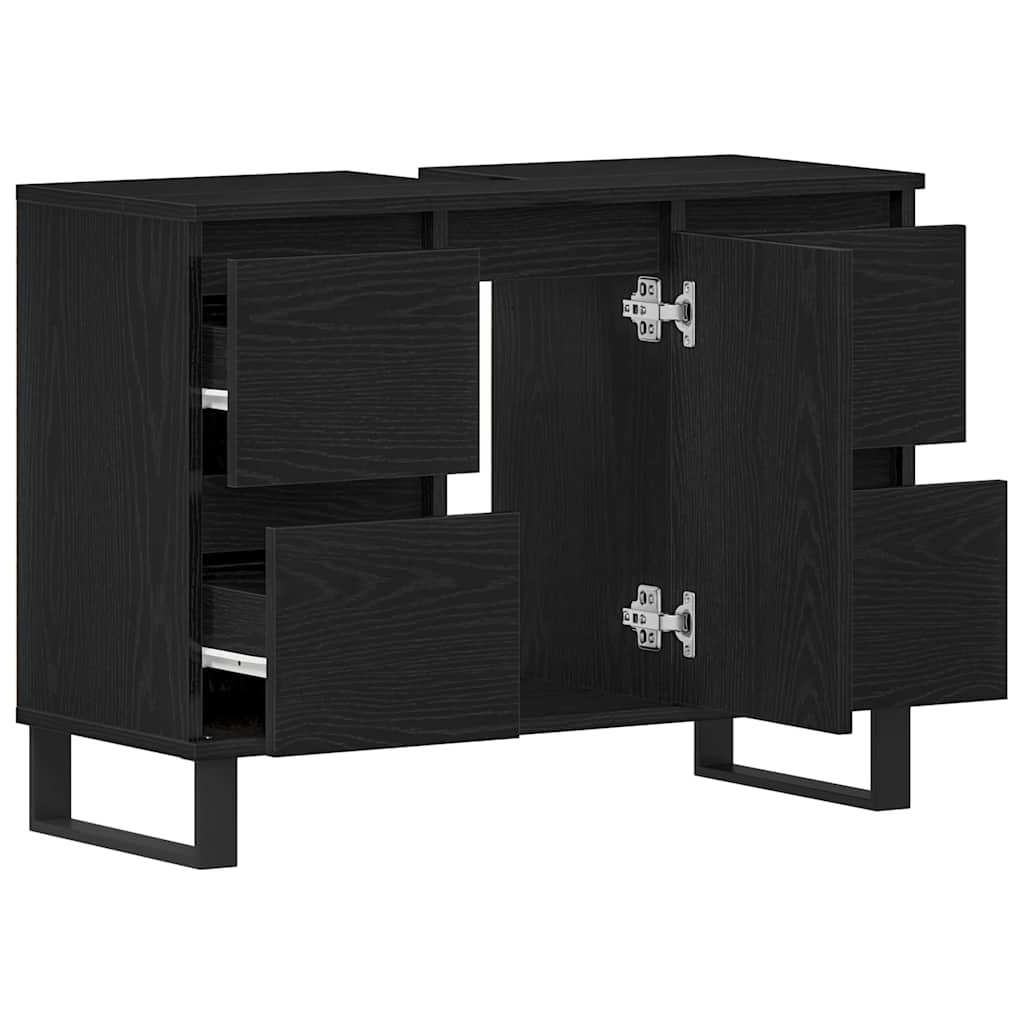 Mobile da Bagno Rovere Nero 80 x 33 x 60 cm | homemem39