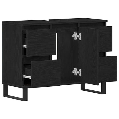 Mobile da Bagno Rovere Nero 80 x 33 x 60 cm | homemem39