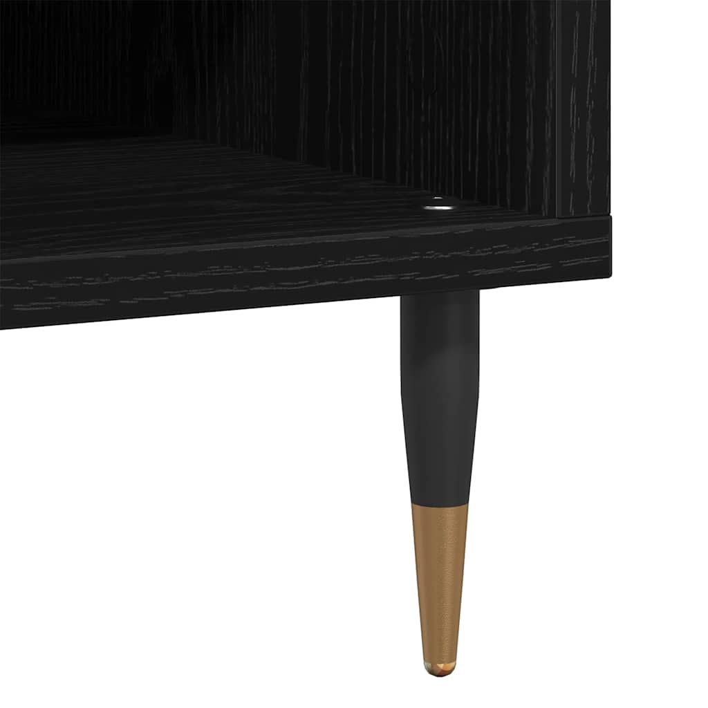 Mobile porta vinili con lo scaffale Rovere Nero 85 x 38 x 48 cm | homemem39