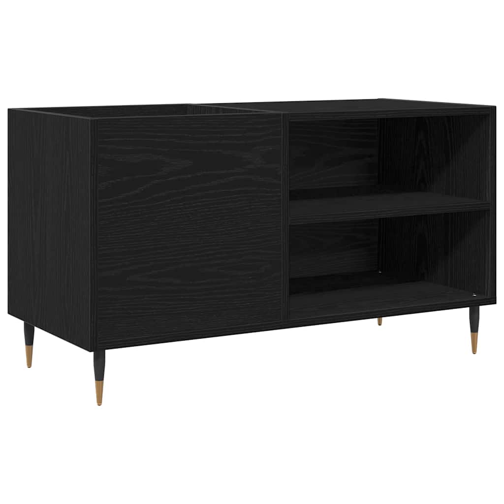 Mobile porta vinili con lo scaffale Rovere Nero 85 x 38 x 48 cm