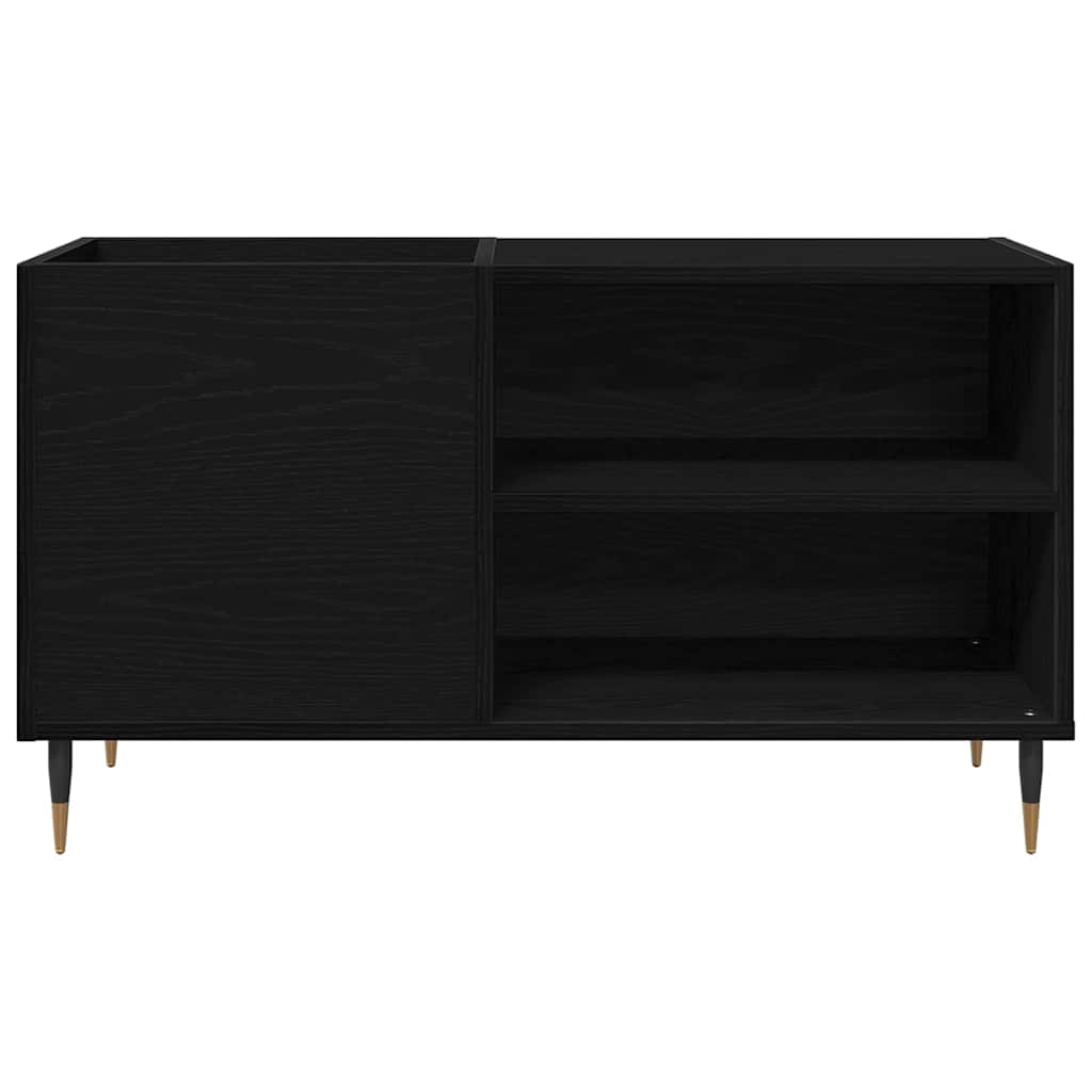 Mobile porta vinili con lo scaffale Rovere Nero 85 x 38 x 48 cm | homemem39