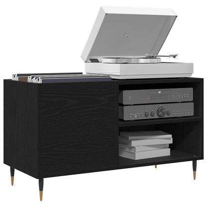 Mobile porta vinili con lo scaffale Rovere Nero 85 x 38 x 48 cm | homemem39