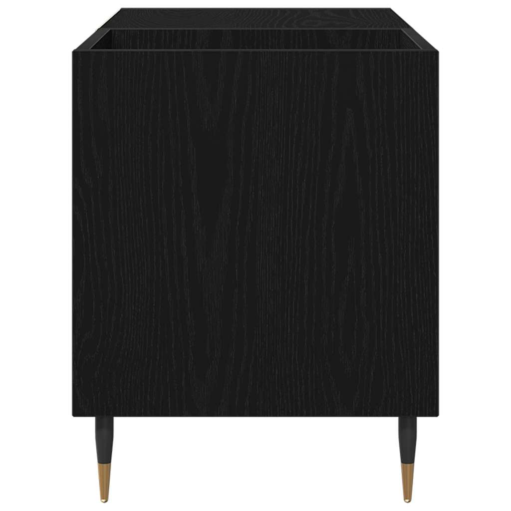 Mobile porta vinili con lo scaffale Rovere Nero 85 x 38 x 48 cm | homemem39