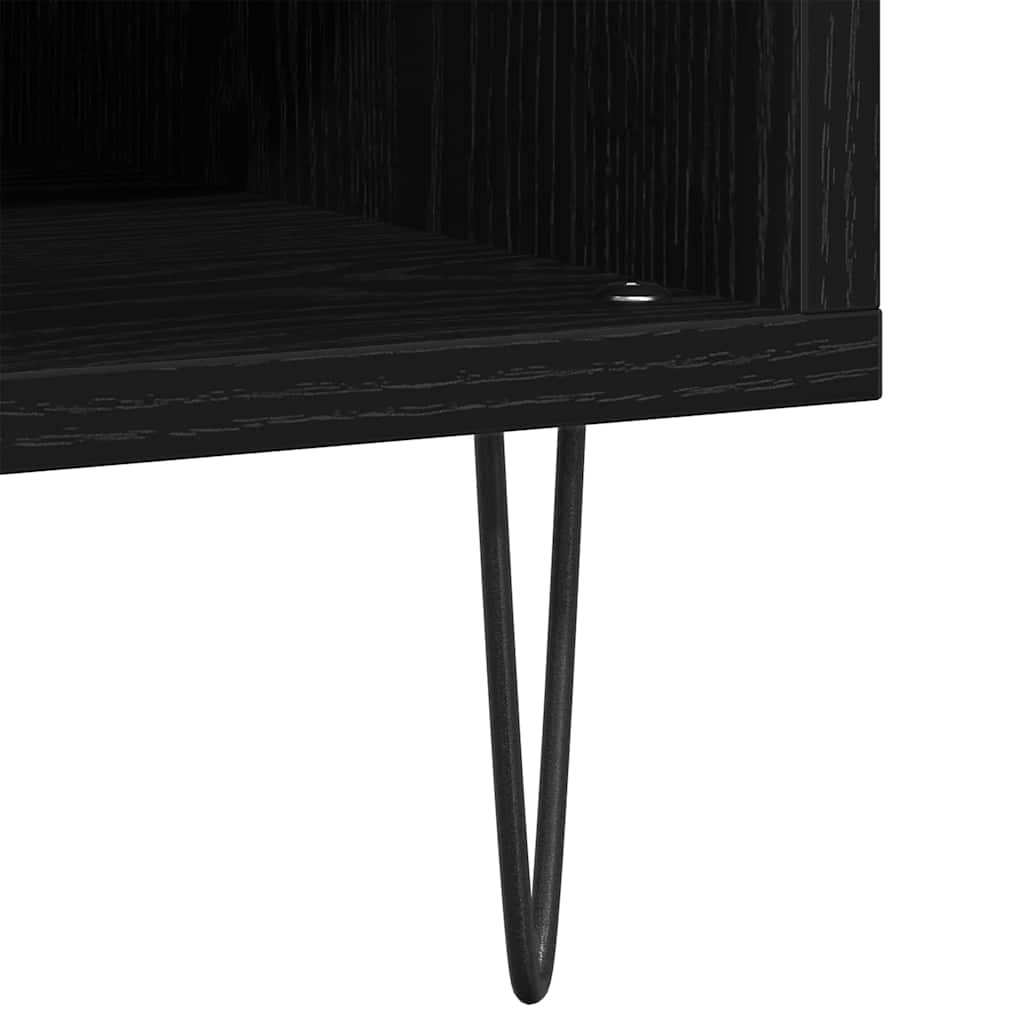 Mobile porta vinili con lo scaffale Rovere Nero 85 x 38 x 48 cm