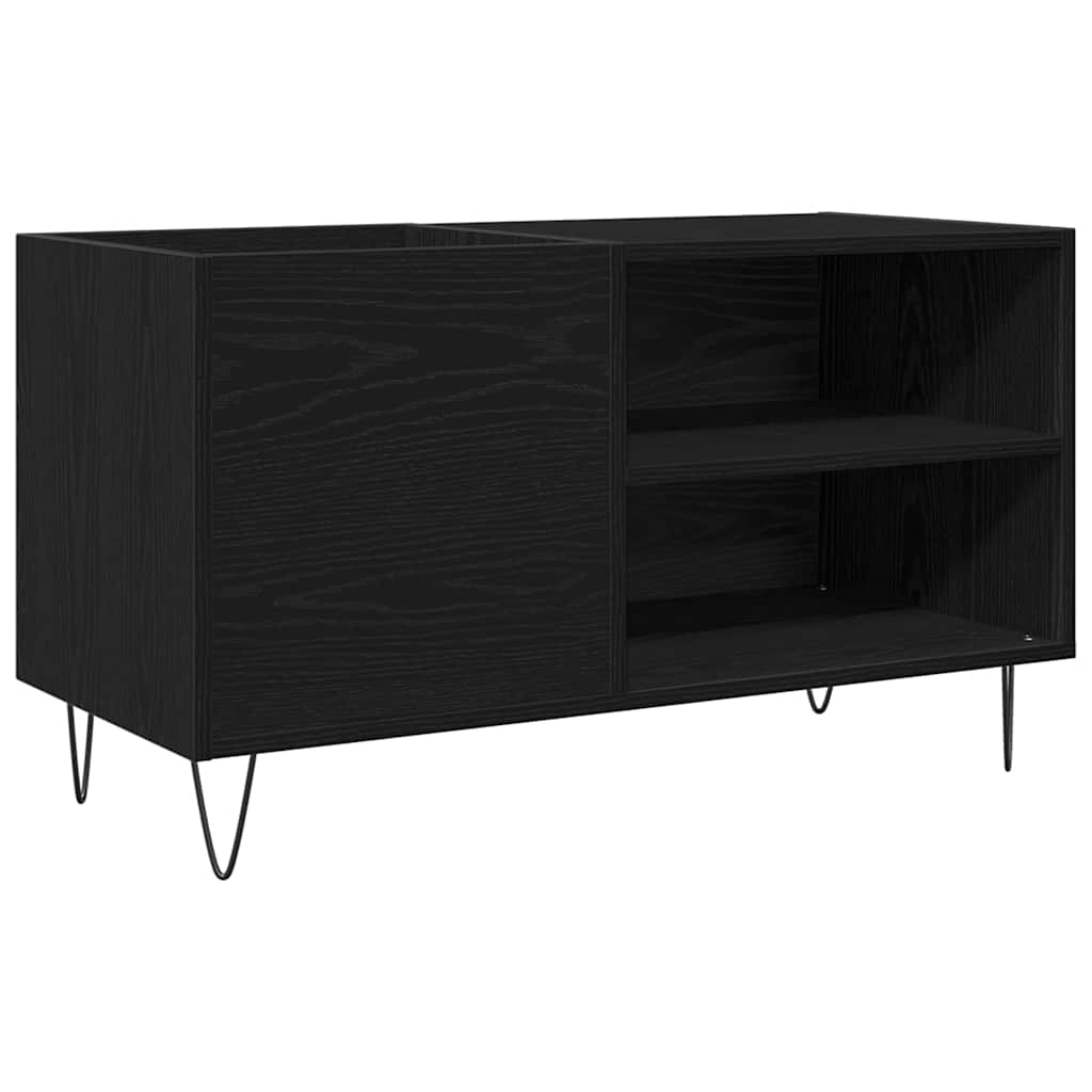 Mobile porta vinili con lo scaffale Rovere Nero 85 x 38 x 48 cm | homemem39