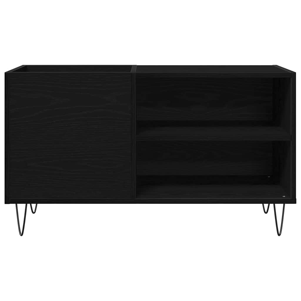 Mobile porta vinili con lo scaffale Rovere Nero 85 x 38 x 48 cm | homemem39