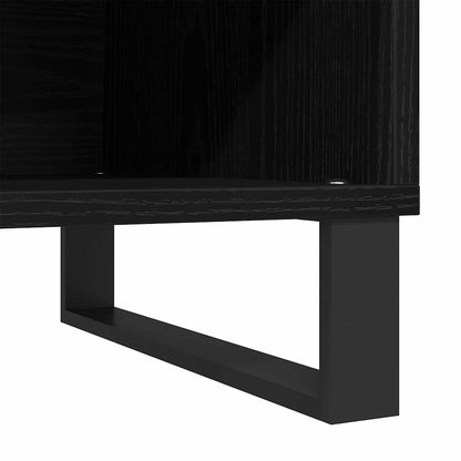 Mobile porta vinili con lo scaffale Rovere Nero 85 x 38 x 48 cm | homemem39