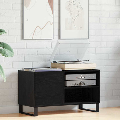 Mobile porta vinili con lo scaffale Rovere Nero 85 x 38 x 48 cm | homemem39