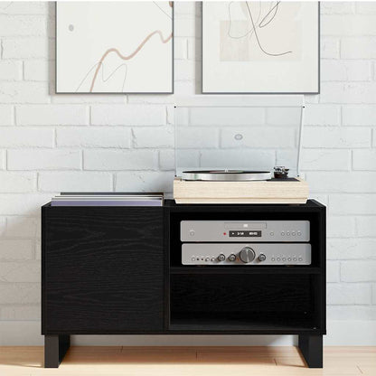 Mobile porta vinili con lo scaffale Rovere Nero 85 x 38 x 48 cm | homemem39