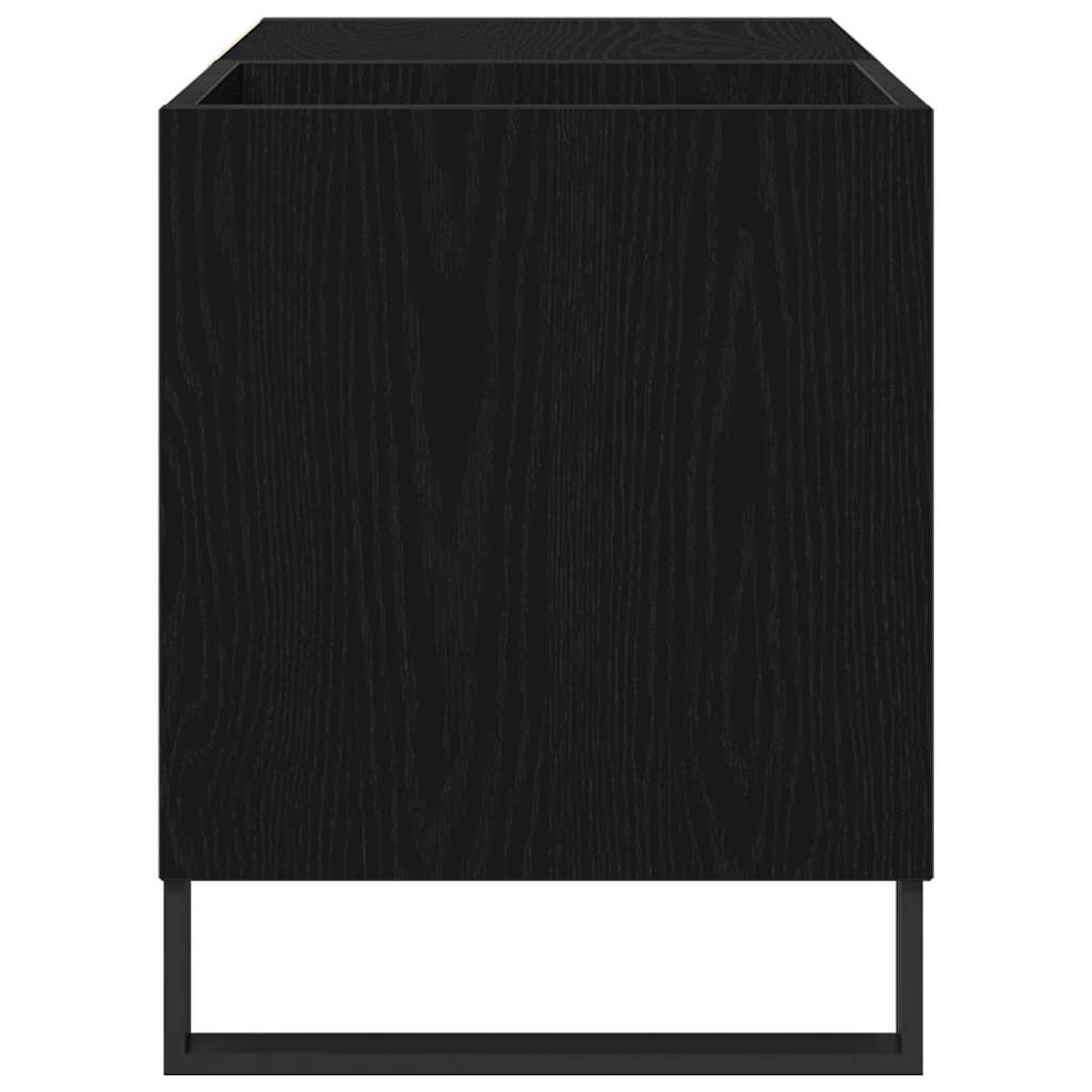 Mobile porta vinili con lo scaffale Rovere Nero 85 x 38 x 48 cm | homemem39