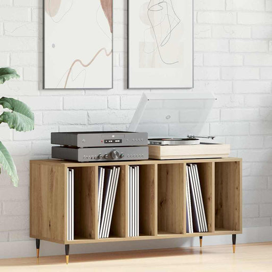 Mobile porta vinili rovere artigianale 100 x 38 x 48 cm | homemem39