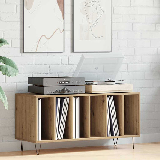 Mobile porta vinili rovere artigianale 100 x 38 x 48 cm | homemem39