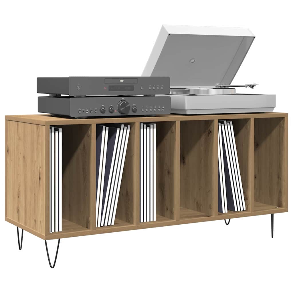 Mobile porta vinili rovere artigianale 100 x 38 x 48 cm