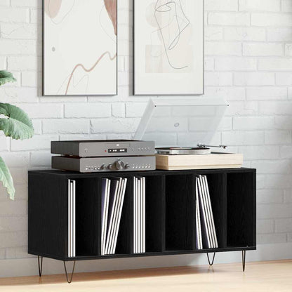Mobile porta vinili Rovere Nero 100 x 38 x 48 cm | homemem39