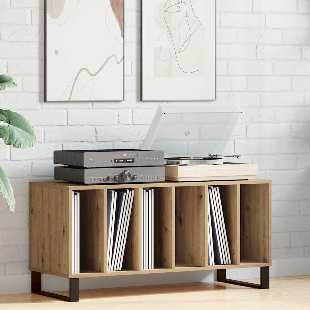 Mobile porta vinili rovere artigianale 100 x 38 x 48 cm | homemem39
