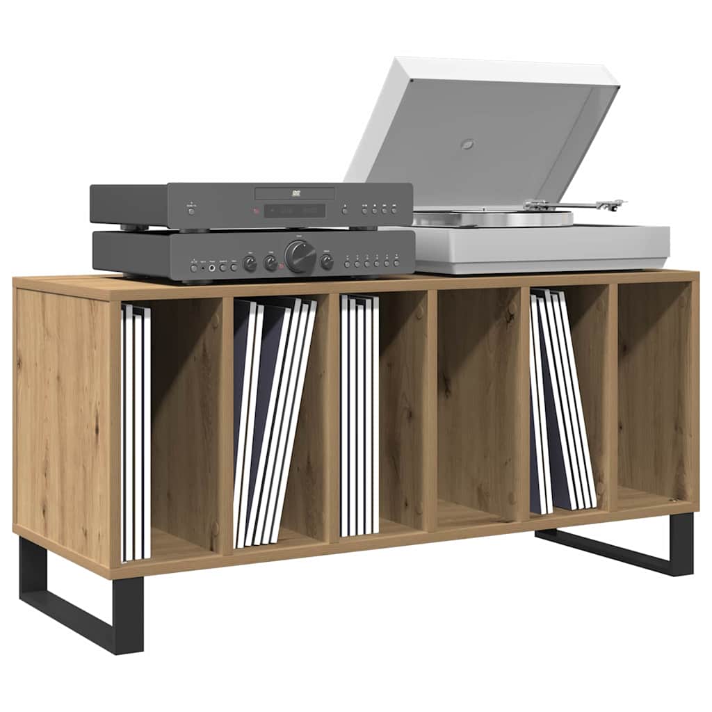 Mobile porta vinili rovere artigianale 100 x 38 x 48 cm | homemem39