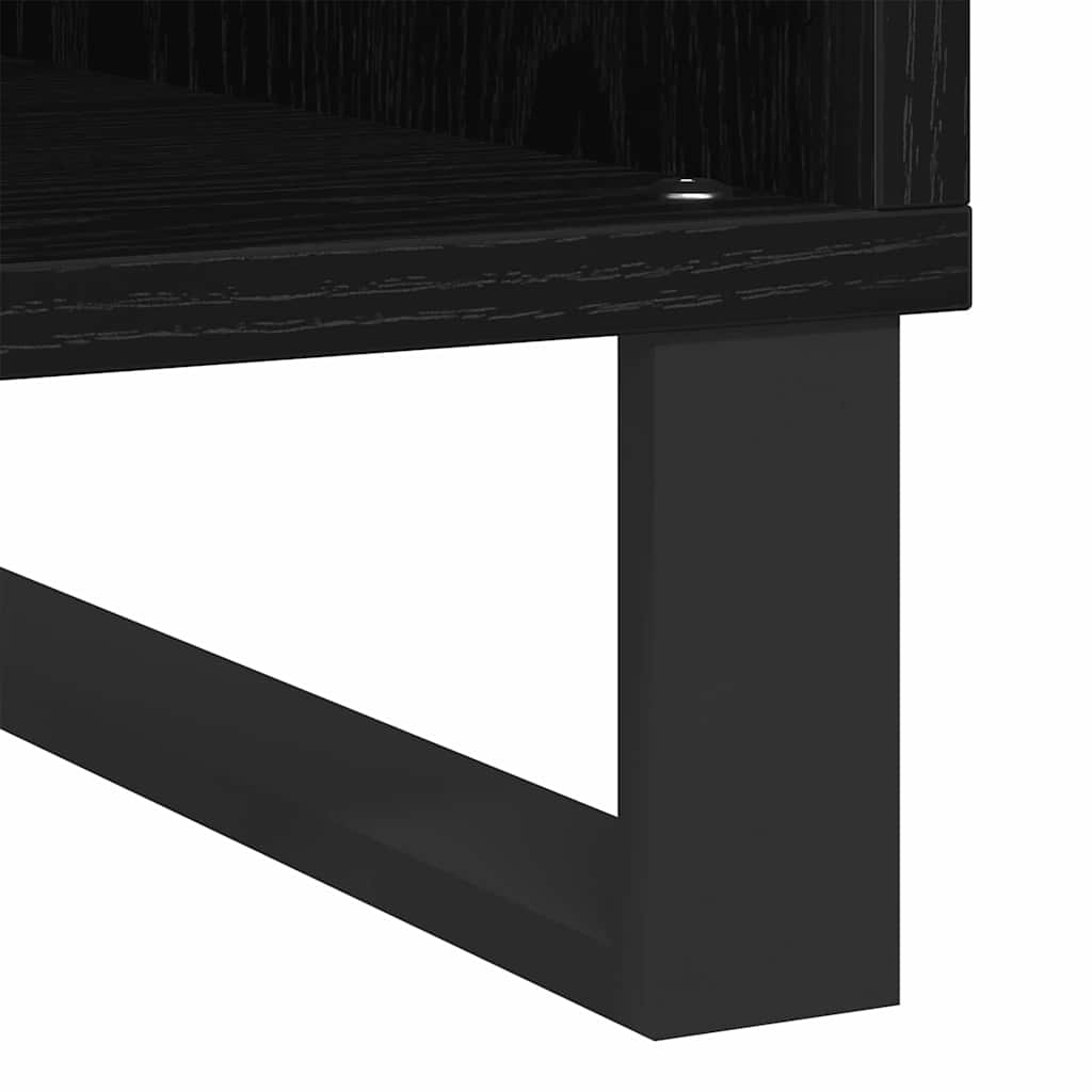 Mobile porta vinili Rovere Nero 100 x 38 x 48 cm | homemem39